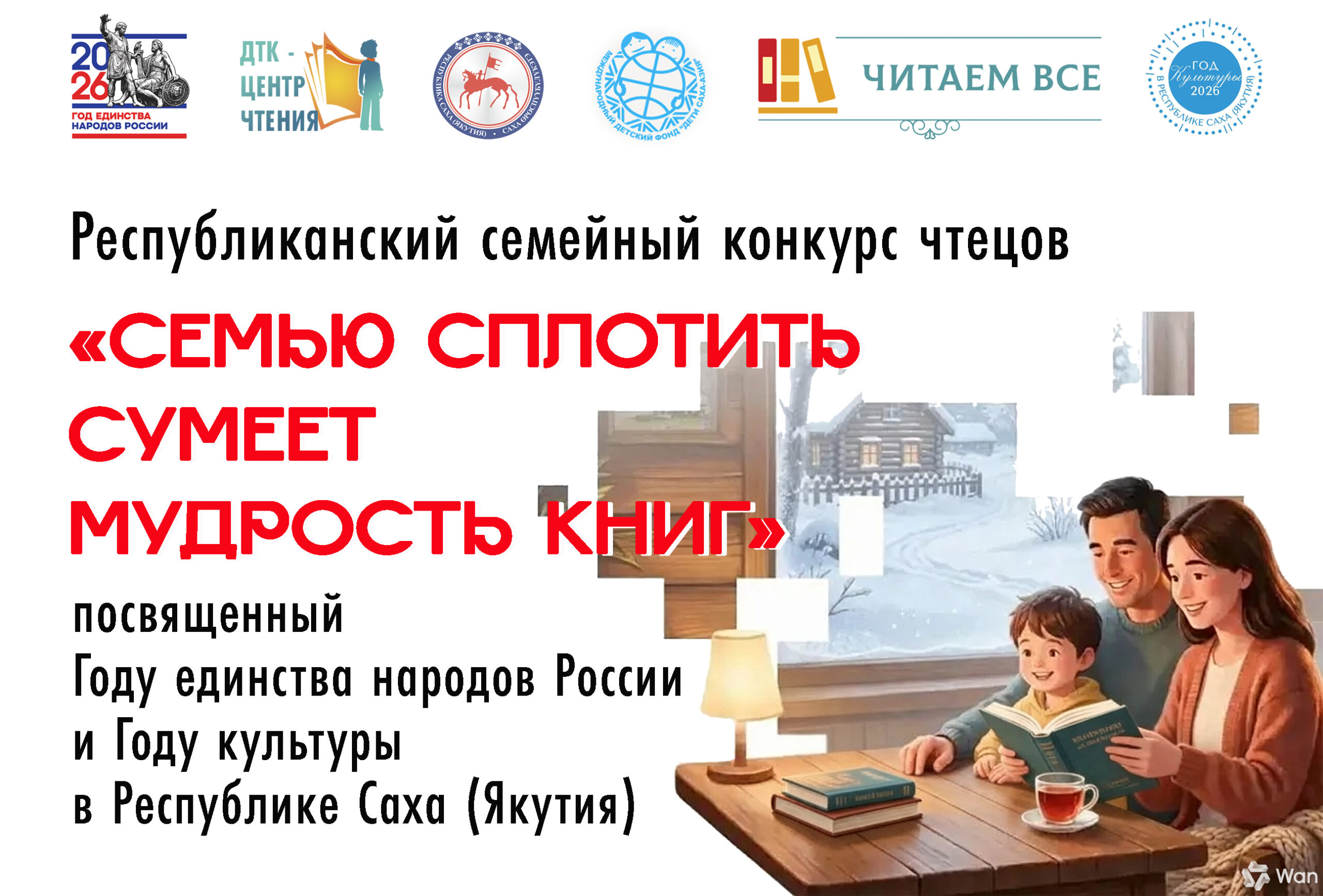 Мы рады объявить о старте ежегодного республиканского семейного конкурса чтецов «Семью сплотить сумеет мудрость книг»