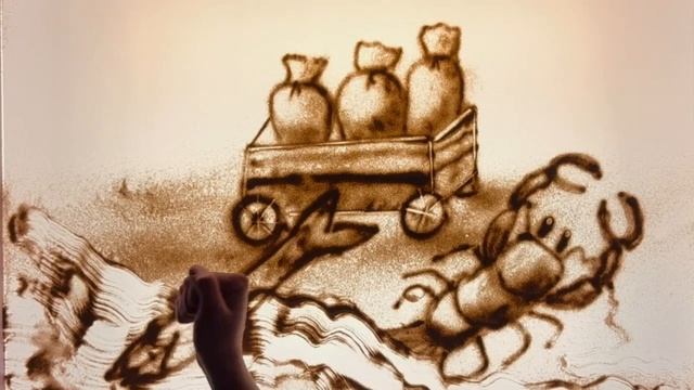 Песочная анимация. Басня И.А. Крылова “Лебедь, щука и рак”